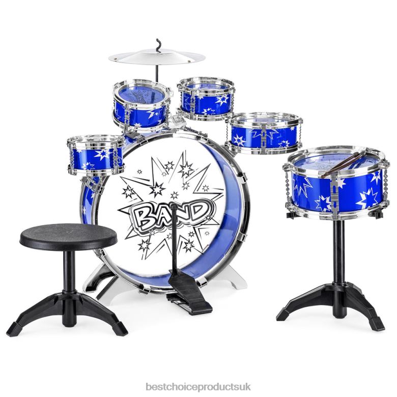 Toy & Game | Best Choice Products11-Piece Kids Beginner Drum Percussion Musical Instrument Toy Set N62R1018 Blue