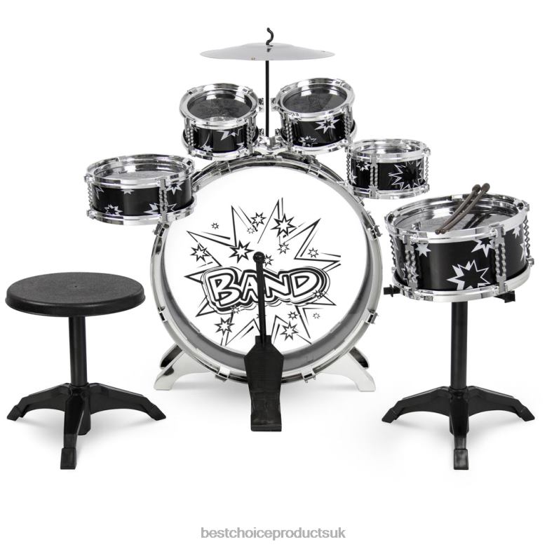 Toy & Game | Best Choice Products11-Piece Kids Beginner Drum Percussion Musical Instrument Toy Set N62R1019 Black