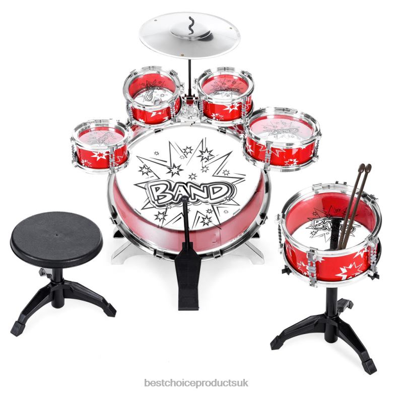 Toy & Game | Best Choice Products11-Piece Kids Beginner Drum Percussion Musical Instrument Toy Set N62R1020 Red