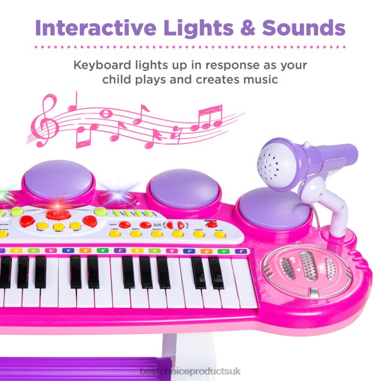 Toy & Game | Best Choice Products37-Key Kids Electric Keyboard w/ Microphone, Stool N62R510 Pink