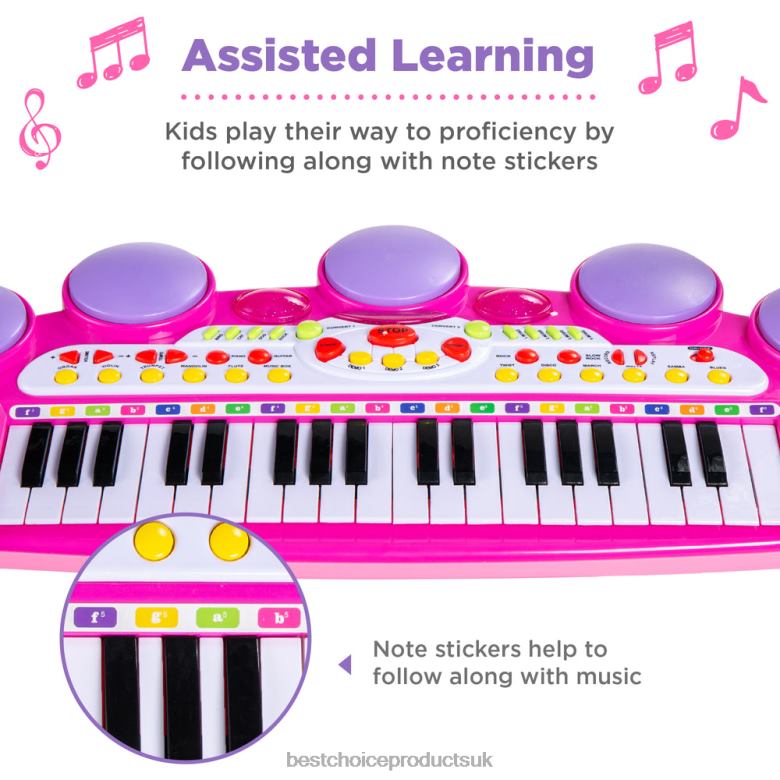 Toy & Game | Best Choice Products37-Key Kids Electric Keyboard w/ Microphone, Stool N62R510 Pink
