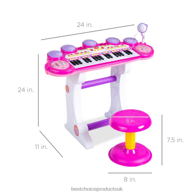 Toy & Game | Best Choice Products37-Key Kids Electric Keyboard w/ Microphone, Stool N62R510 Pink