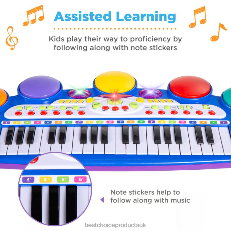 Toy & Game | Best Choice Products37-Key Kids Electric Keyboard w/ Microphone, Stool N62R511 Blue