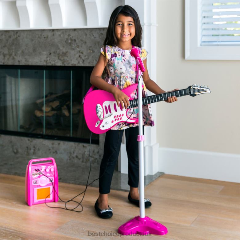 Toy & Game | Best Choice ProductsKids Electric Guitar Toy Play Set w/ 6 Songs, Microphone, Amp N62R280 Pink