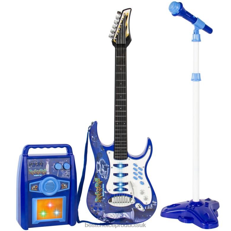 Toy & Game | Best Choice ProductsKids Electric Guitar Toy Play Set w/ 6 Songs, Microphone, Amp N62R281 Blue